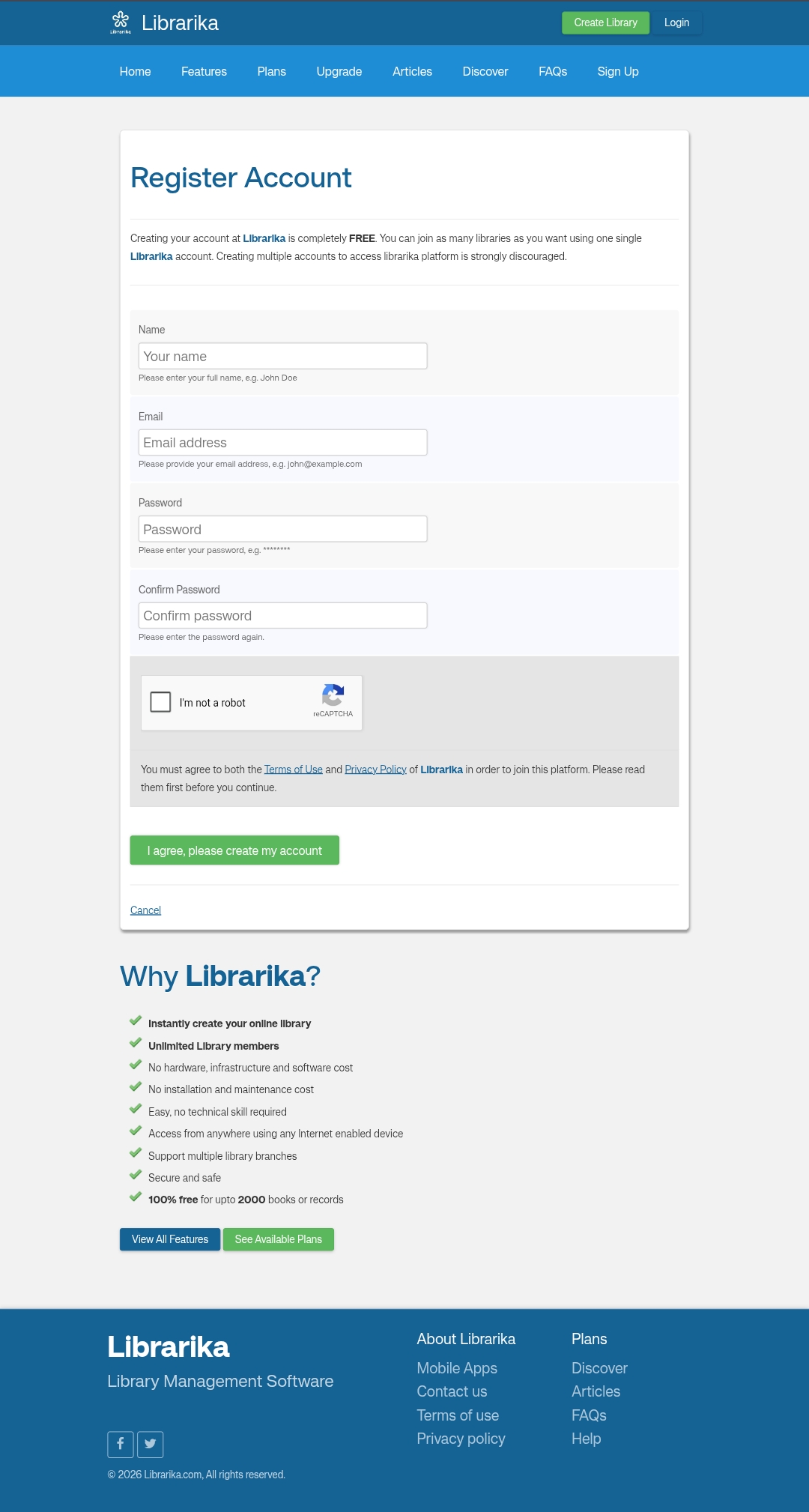 Account Creation screenshot