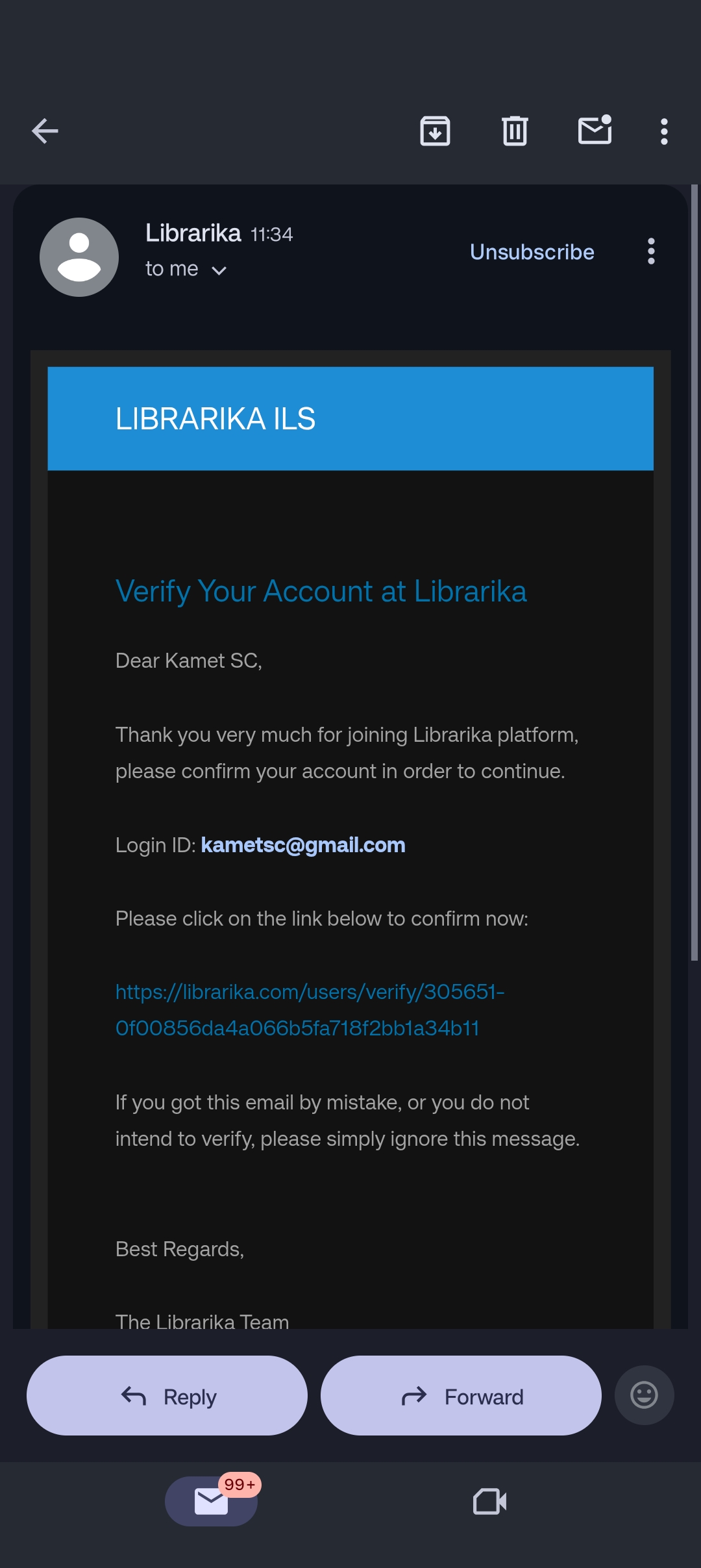 Email Verification screenshot