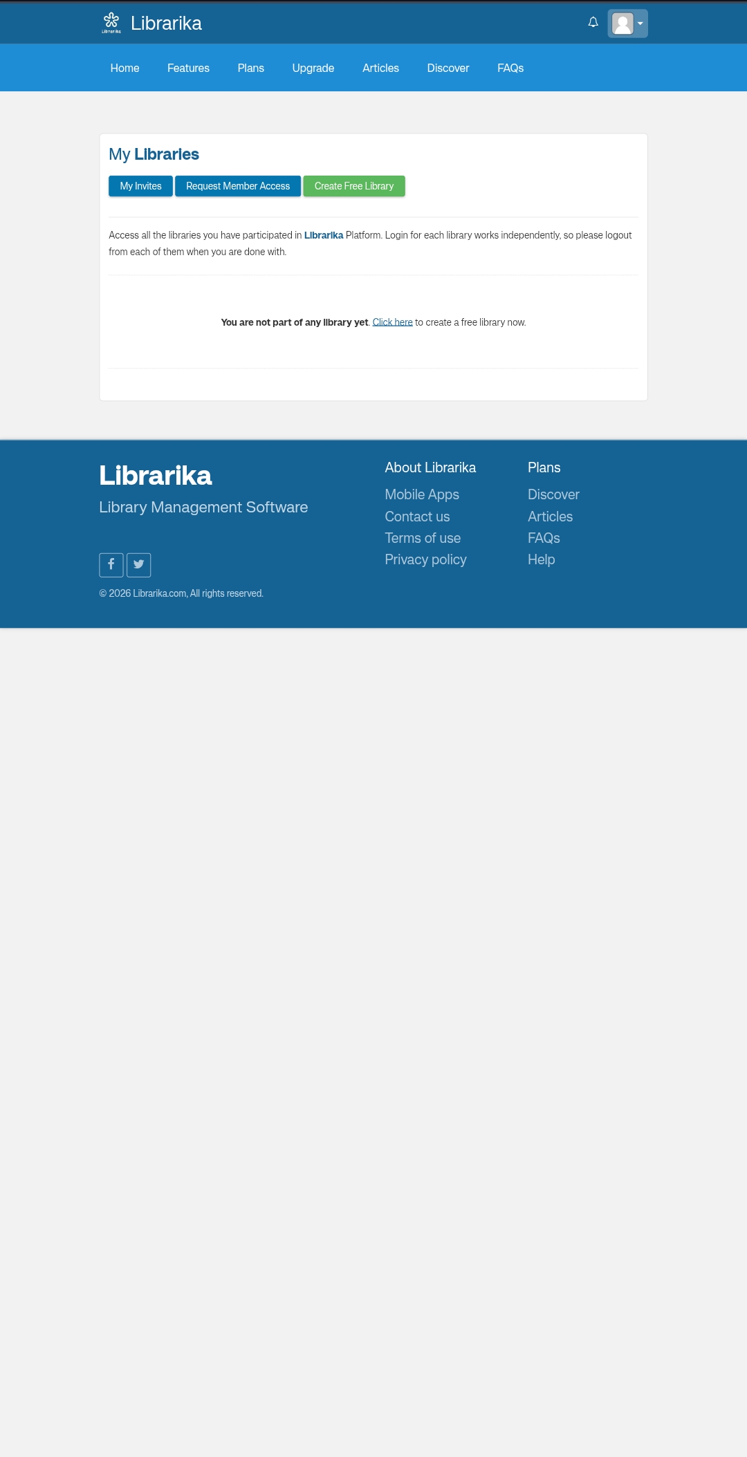 Library Association screenshot