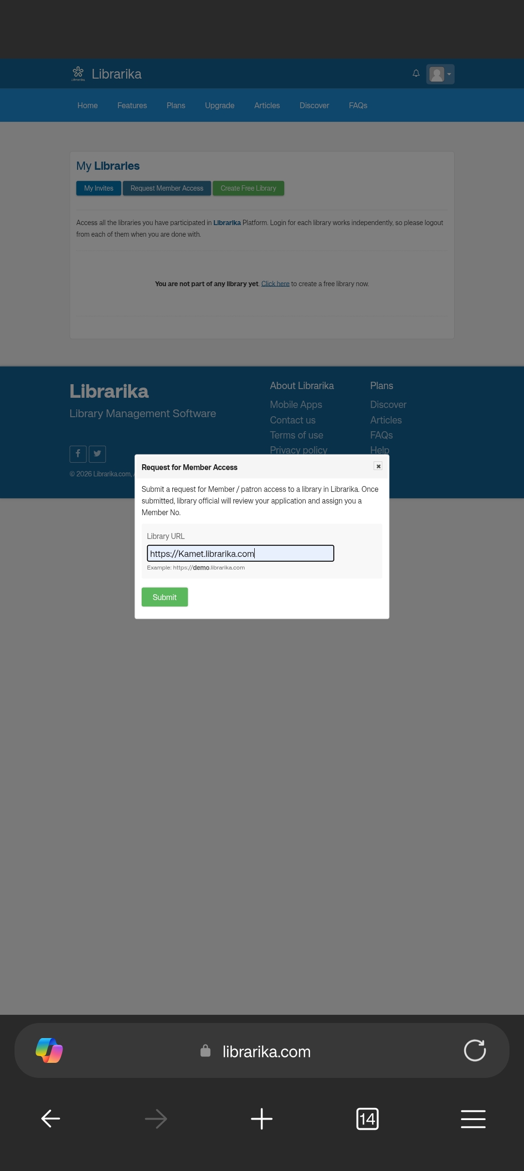 Request Access screenshot