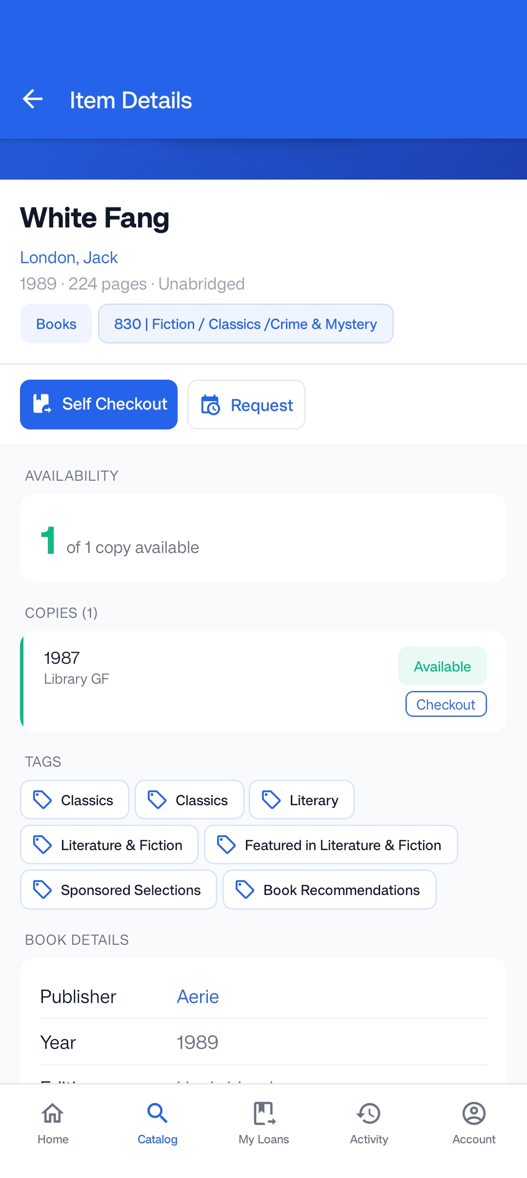 Access Book Details screenshot