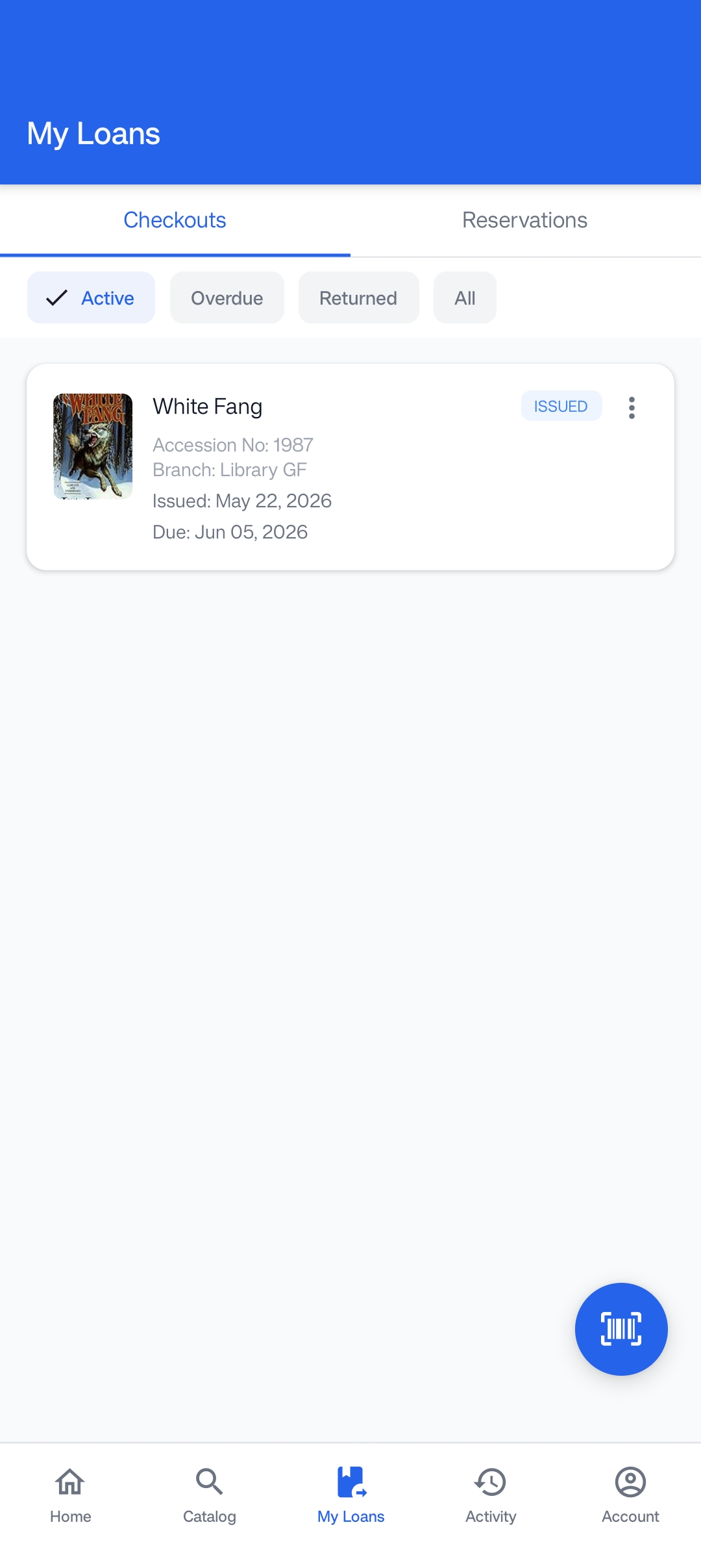 Locate Active Loans screenshot
