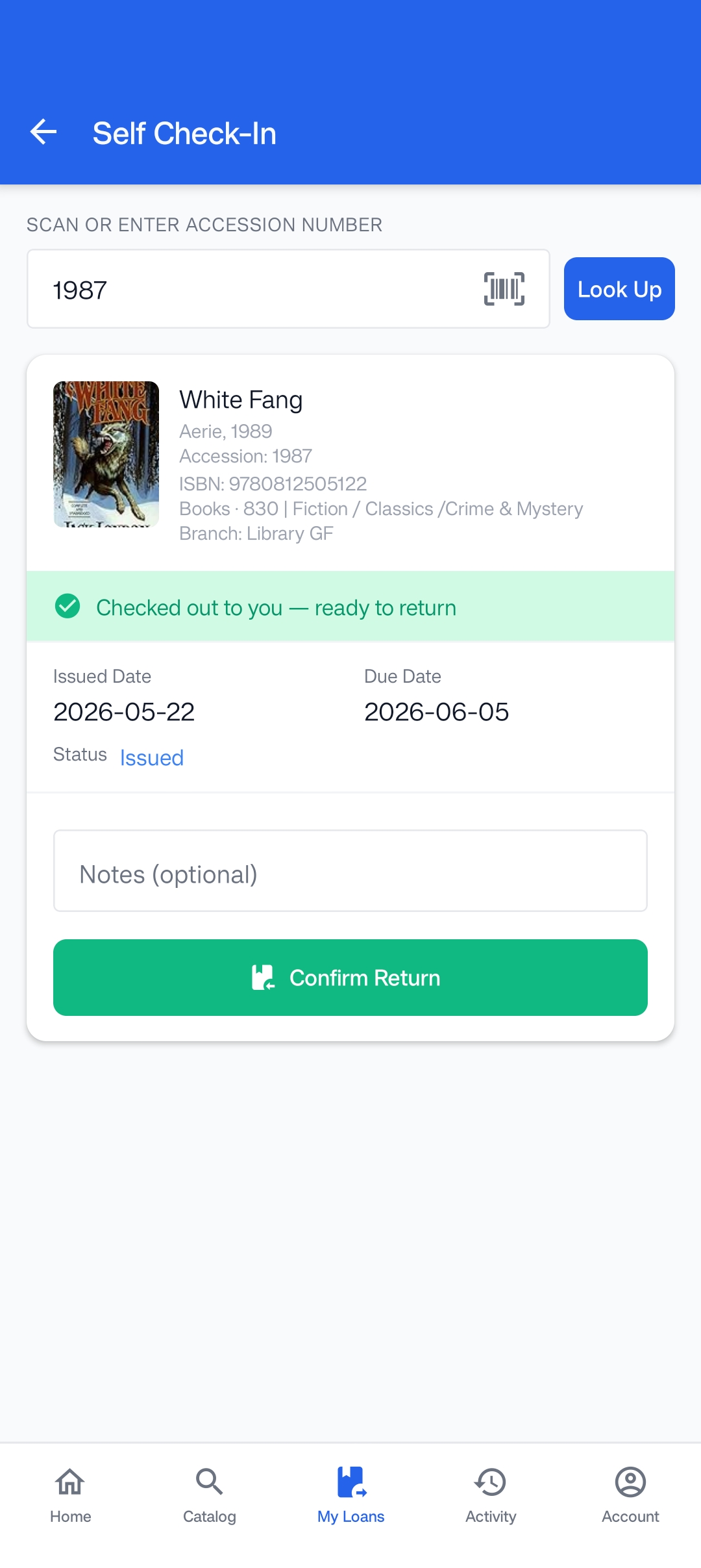 Confirm Return screenshot